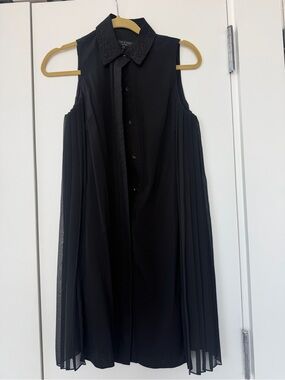rag & bone Black Embroidered Collar Button-Front Top